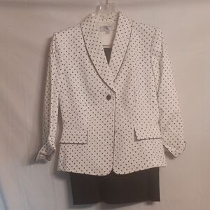 Stresa Polka Dot Women's Blazer - White and Black Size 6 New